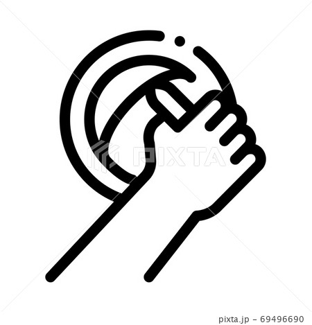 preparation of hole for lamp icon vector outline illustration 69496690