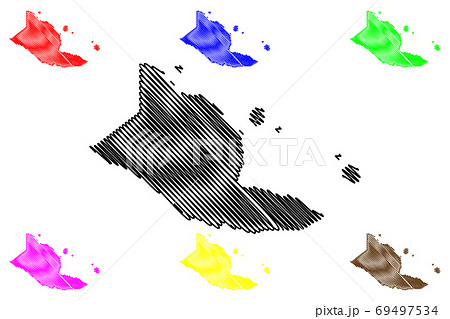 Madang Province (Independent State of Papua New Guinea, PNG, Provinces of Papua New Guinea) map vector illustration, scribble sketch Madang map.... 69497534