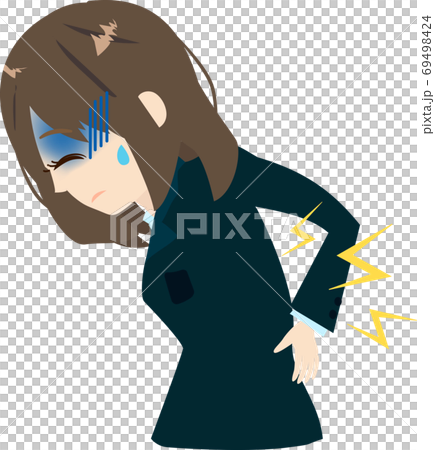 Illustration of a business woman who has a backache Illustration of a business woman who has a backache 69498424
