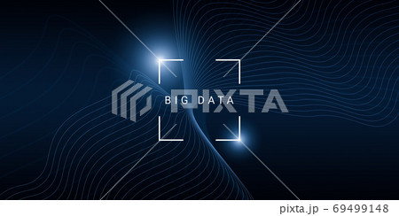 Technology background for big data concept with wave lines over dark background 69499148