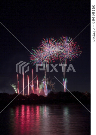 愛知県江南市 江南の花火大会の写真素材