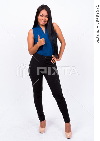 Full body shot of young Asian businesswoman Full body shot of young Asian businesswoman 69499671