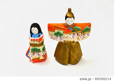 白背景のひな人形 白背景のひな人形 69500214