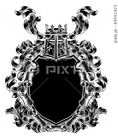 Coat of Arms Scroll Shield Royal Crest Coat of Arms Scroll Shield Royal Crest 69501923