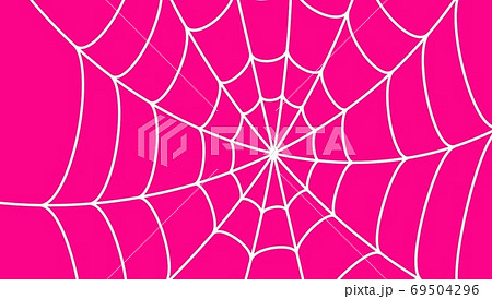 ピンク背景の蜘蛛の巣のイラスト素材