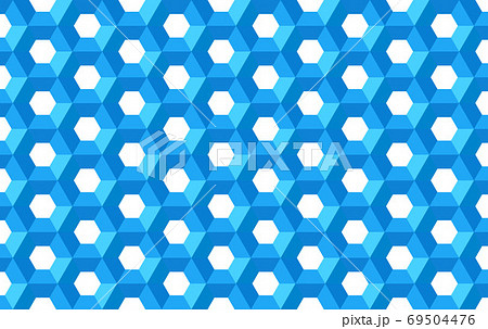 Honeycomb hexagon geometric symmetric grid structure repeated backdrop template seamless vector background, technology abstract illustration pattern blue color banner, flyer brochure idea 69504476