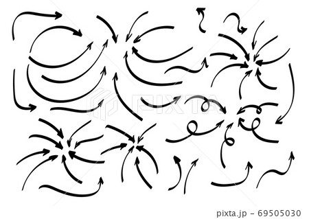 Doodle symbols. Pointer icons. Pointer graphic symbols. 69505030