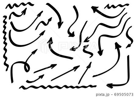 Doodle symbols. Pointer icons. Pointer graphic symbols. 69505073
