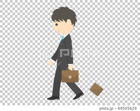 Illustration of a man dropping a wallet 69505629