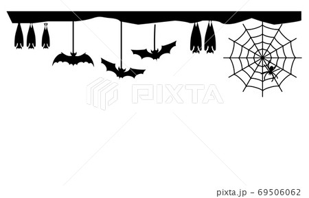 黒のハロウィンシルエットフレーム枠のベクターイラスト素材 黒のハロウィンシルエットフレーム枠のベクターイラスト素材 69506062