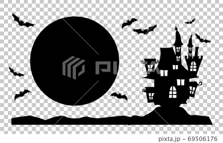 黒のハロウィンシルエットフレーム枠のベクターイラスト素材のイラスト素材