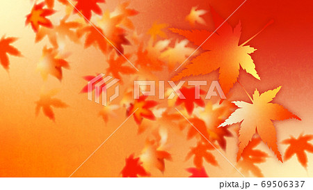 紅葉をデザインした秋のイメージの背景素材 紅葉をデザインした秋のイメージの背景素材 69506337