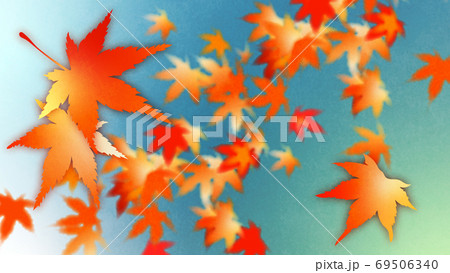紅葉をデザインした秋のイメージの背景素材 69506340