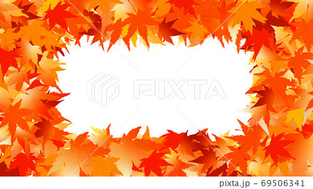 紅葉をデザインした秋のイメージの背景素材 69506341