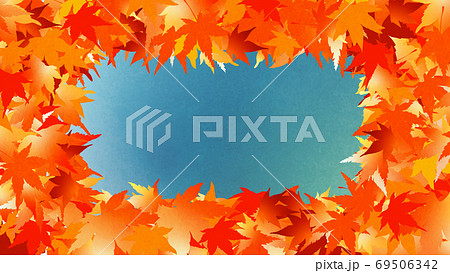 紅葉をデザインした秋のイメージの背景素材 69506342
