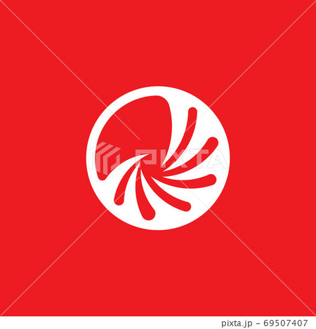 vortex circle red vector illustration icon Logo 69507407