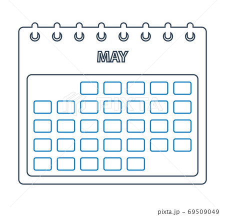 May Calendar Line Icon Editable Vector Eps のイラスト素材