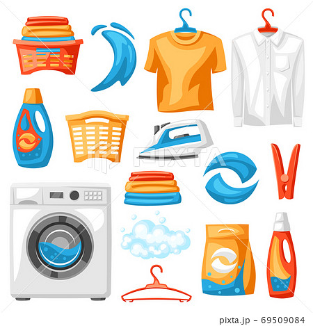 Laundry service set of professional items. 69509084