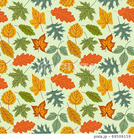 Beautiful seamless doodle pattern with vintage leaves sketch. design background greeting cards and invitations to the wedding, birthday, mother s day and other seasonal autumn 69509159