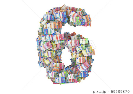 Number 6 from euro packs. 3D rendering 69509370