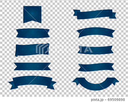 Damask ribbon navy - Stock Illustration [69509898] - PIXTA