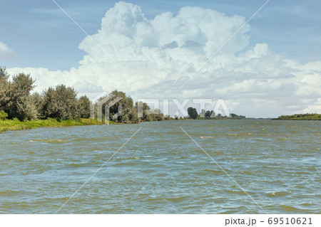 Danube river with clouds in Vilkove, Ukraine. 69510621