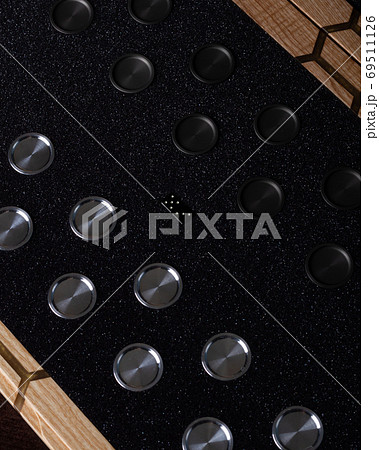 Color detail of a Backgammon game with two dice close up. Color detail of a Backgammon game with two dice close up. 69511126
