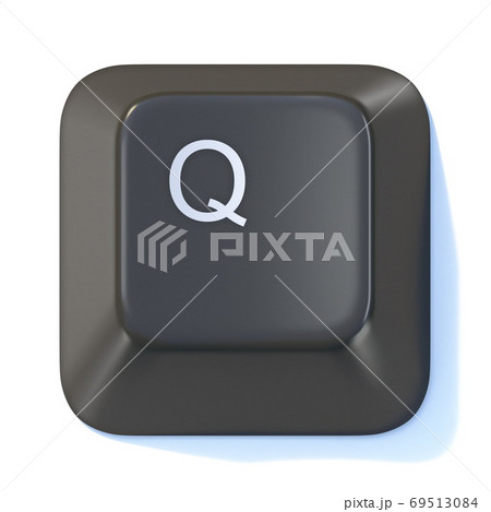 Black computer keyboard key Letter Q 3Dのイラスト素材 [69513084] - PIXTA