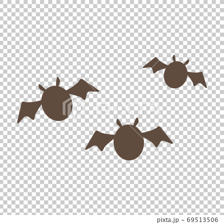 シンプルなコウモリの群れのイラストのイラスト素材