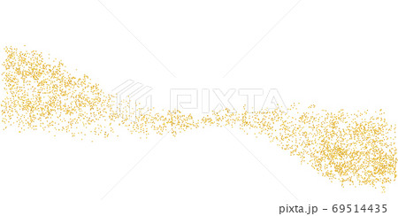 Horizontal wavy strip sprinkled with crumbs golden texture. Background Gold dust Horizontal wavy strip sprinkled with crumbs golden texture. Background Gold dust 69514435