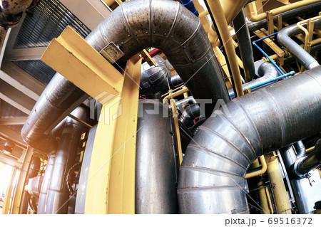 Industry plant concept,Equipment, cables and piping as found ins Industry plant concept,Equipment, cables and piping as found ins 69516372