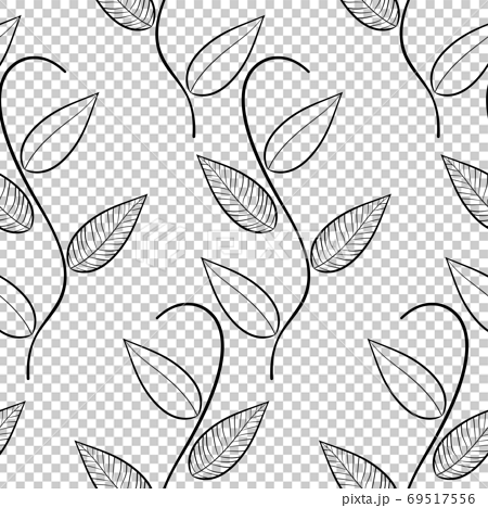 One line drawing contour banana leaves Royalty Free Vector