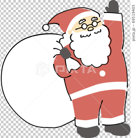 手繪聖誕老人高高興興地舉起他的手 69519405