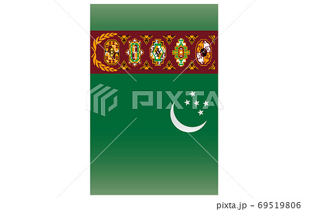 新世界の国旗2：3Verグラデーション縦　トルクメニスタン