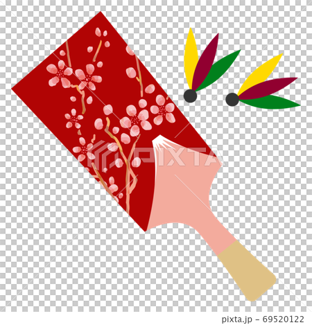 お正月飾りの羽子板のイラストのイラスト素材