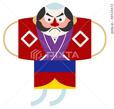 お正月飾りのたこあげのイラストのイラスト素材