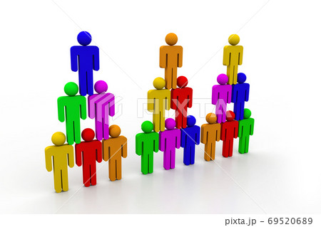 Colorful human pyramid Colorful human pyramid 69520689