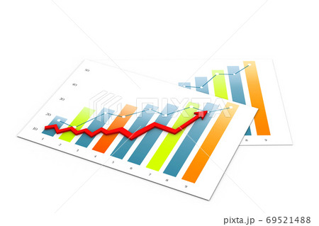 Business graph with report 69521488