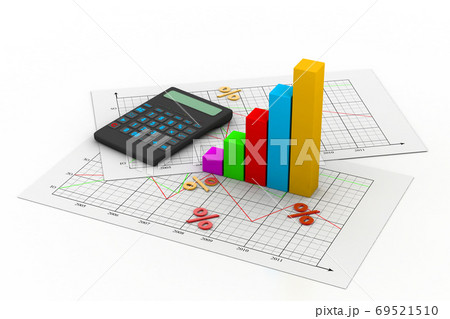 Business chart with calculator 69521510