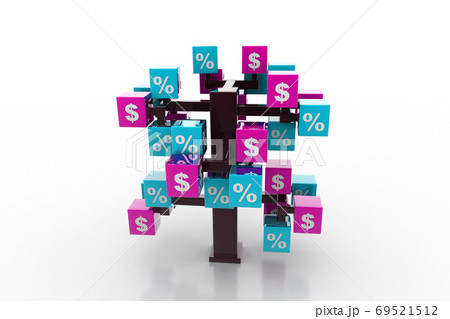 3d tree with percents and dollars 3d tree with percents and dollars 69521512
