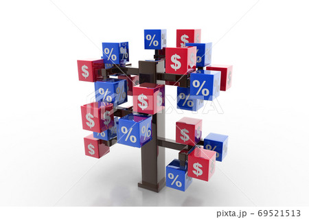 3d tree with percents and dollars 69521513