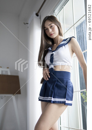Scool Girl Hd Sexy Video - Portrait asian woman in Japanese school girl... - Stock Photo [69521682] -  PIXTA