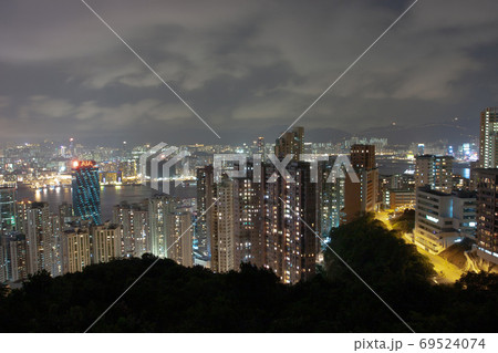 2 June 2207 the view of hk skyline from Red incense burner summi 69524074