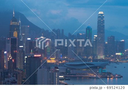 2 June 2207 Hong Kong Night View, skyline from Red incense burne 2 June 2207 Hong Kong Night View, skyline from Red incense burne 69524120