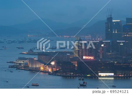 2 June 2207 Hong Kong Night View, skyline from Red incense burne 2 June 2207 Hong Kong Night View, skyline from Red incense burne 69524121