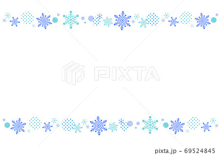 雪の結晶の装飾ラインのイラスト素材