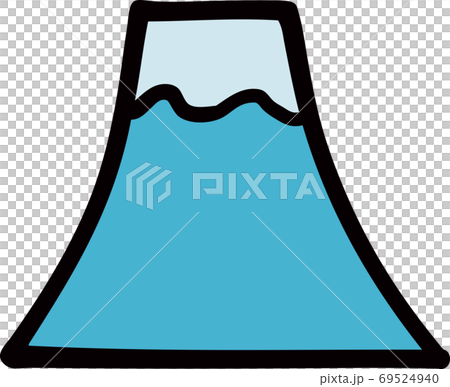 可愛いシンプルな富士山のアイコンイラストのイラスト素材