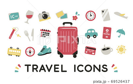 旅行やトラベルのアイコンセット　シンプル 69526437