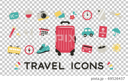 旅行やトラベルのアイコンセット　シンプル 69526437