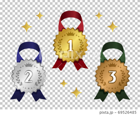 Gorgeous glossy gold, silver and bronze ranking medal glitter decoration Gorgeous glossy gold, silver and bronze ranking medal glitter decoration 69526485